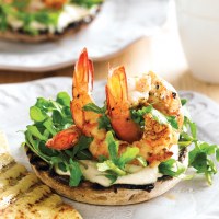 Barbecue Lemon & Oregano Mushrooms with Prawns