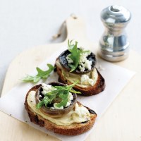 Mushrooms on Walnut Crostini