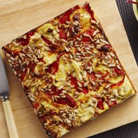 Zucchini, Capsicum and Artichoke Rice Slice