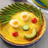 Funny Face Ham, Leek and Swiss Cheese Quiche