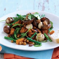 Mushroom, Sweet Potato & Chickpea Salad