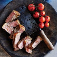 Rump Steak with Baby Truss Tomatoes, Rocket Salad & Garlic Mayonnaise