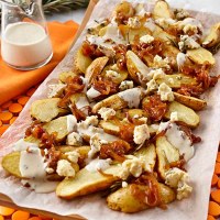 Warm Kipfler, Caramelised Onion and Blue Cheese Salad