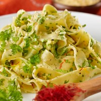Saffron Pasta with Lemon Chervil Sauce