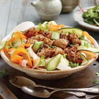 Grilled Five-Spice Squid with Raw Vegetable Salad