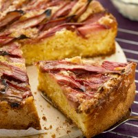 Rhubarb Custard Tea Cake