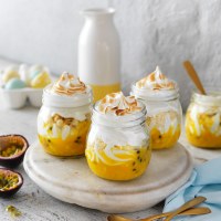 Passionfruit Curd and Coconut Meringue Jars