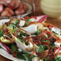 Raw Pear and Pancetta Salad