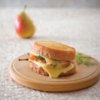 Pear, Smoked Trout and Dill Croque Monsieur