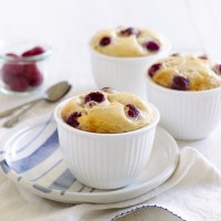 Baked Ricotta and Raspberry Puddings