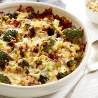Broccoli, Corn, Bacon and Mozzarella Cheese Bake