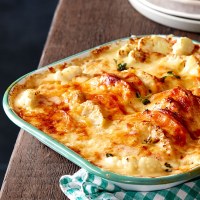 Creamy Sweet Potato, Cauliflower Bake