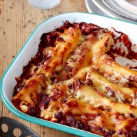 Ricotta Cannelloni Bolognese Bake