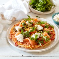 Smoked Salmon, Ricotta and Rocket Pita Pizza