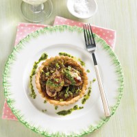 Tartlett of Quail Breast with Onion Jam and Salsa Verde