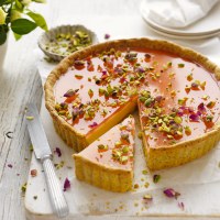 Rose Pistachio Custard Tart