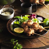 Salt Pepper Quail Breast with Aioli and Charred Lime Cheeks