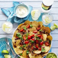 Mexican Beef, Corn and Bean Nachos