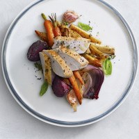 Pan Fried Turkey Breast with Roasted Root Vegetables