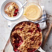 Apple and Berry Crumble with Orange Custard