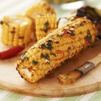 Barbecued Corn with Coriander and Chilli Butter