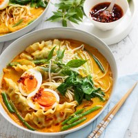 Yellow Thai Curry Dumpling Soup