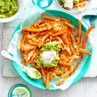 Avocado Loaded Sweet Potato Fries