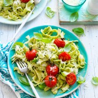 Chicken Fettuccine with Creamy Avocado Pasta Sauce