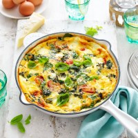 Frittata Caprese with spinach, tomato and ricotta Frittata Caprese with spinach, tomato and ricotta