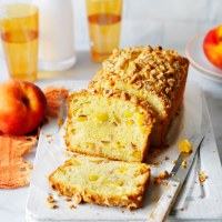 Peach, coconut and hazelnut loaf