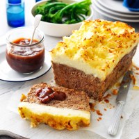 Meatloaf with Cheesy Mashed Potato Topping