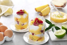 Pine Lime Curd and Coconut Yoghurt Pots