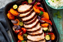 Hoisin & Garlic Pork Tray Bake