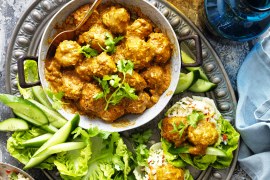 Korma Chicken Meatballs in Lettuce Cups