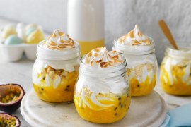 Passionfruit Curd and Coconut Meringue Jars