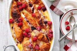 Ricotta & Raspberry Croissant Bake