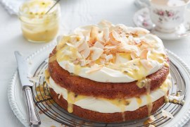 Vanilla Layer Cake with Passionfruit Curd