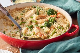 Oven-Baked Chicken and Vegetable Risotto