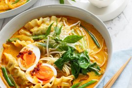 Yellow Thai Curry Dumpling Soup