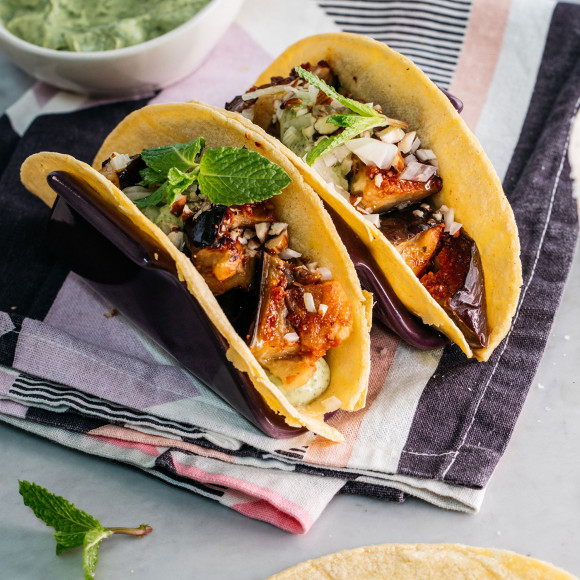Smokey Mexican Eggplant Tacos