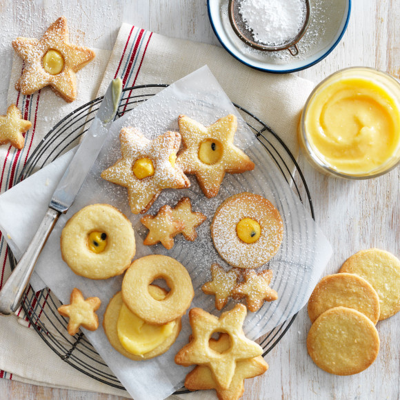 Easy 3 ingredient shortbread with passionfruit butter