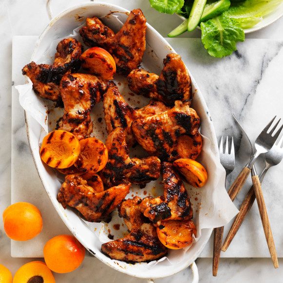 BBQ sticky apricot chicken wings recipe for the barbecue