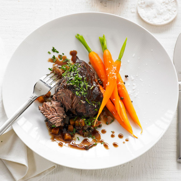 Slow Cooked Braised Beef Cheeks in Red Wine