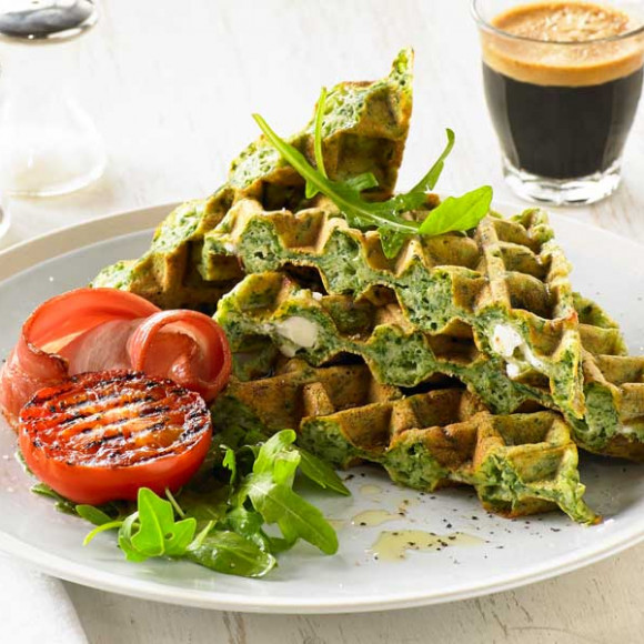 Danish Feta and Spinach Waffle