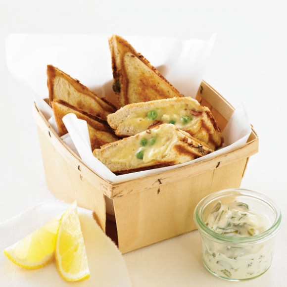 Monkfish, Bacon and Green Pea Jaffle