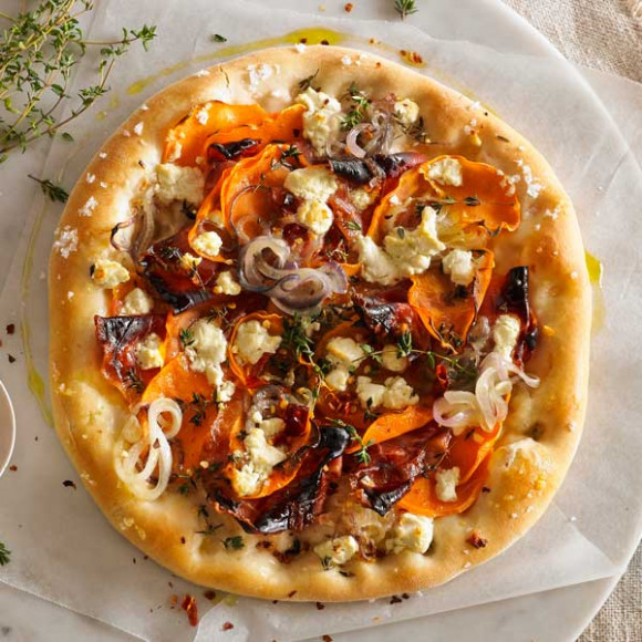 Sweet Potato, Spanish Onion & Goat's Cheese Pizza