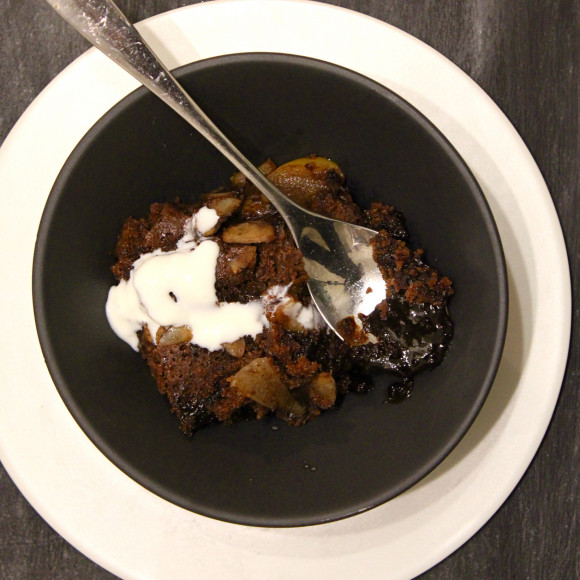 Chocolate, Pear and Almond Pudding