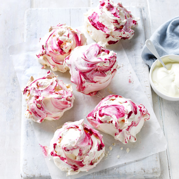 How to make Pink Marble Meringues