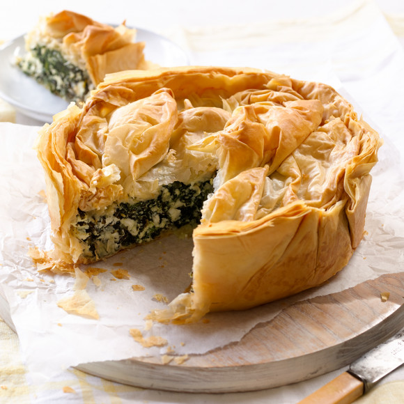 Cheese Greens Filo Pie 