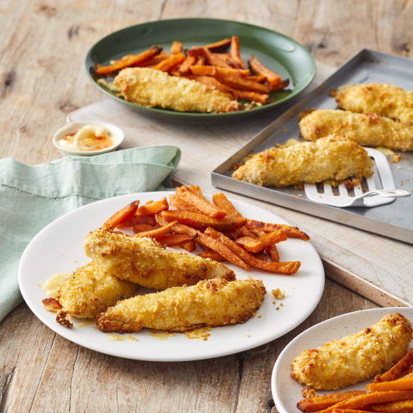 Parmesan Crusted Chicken Tenderlions with mayo